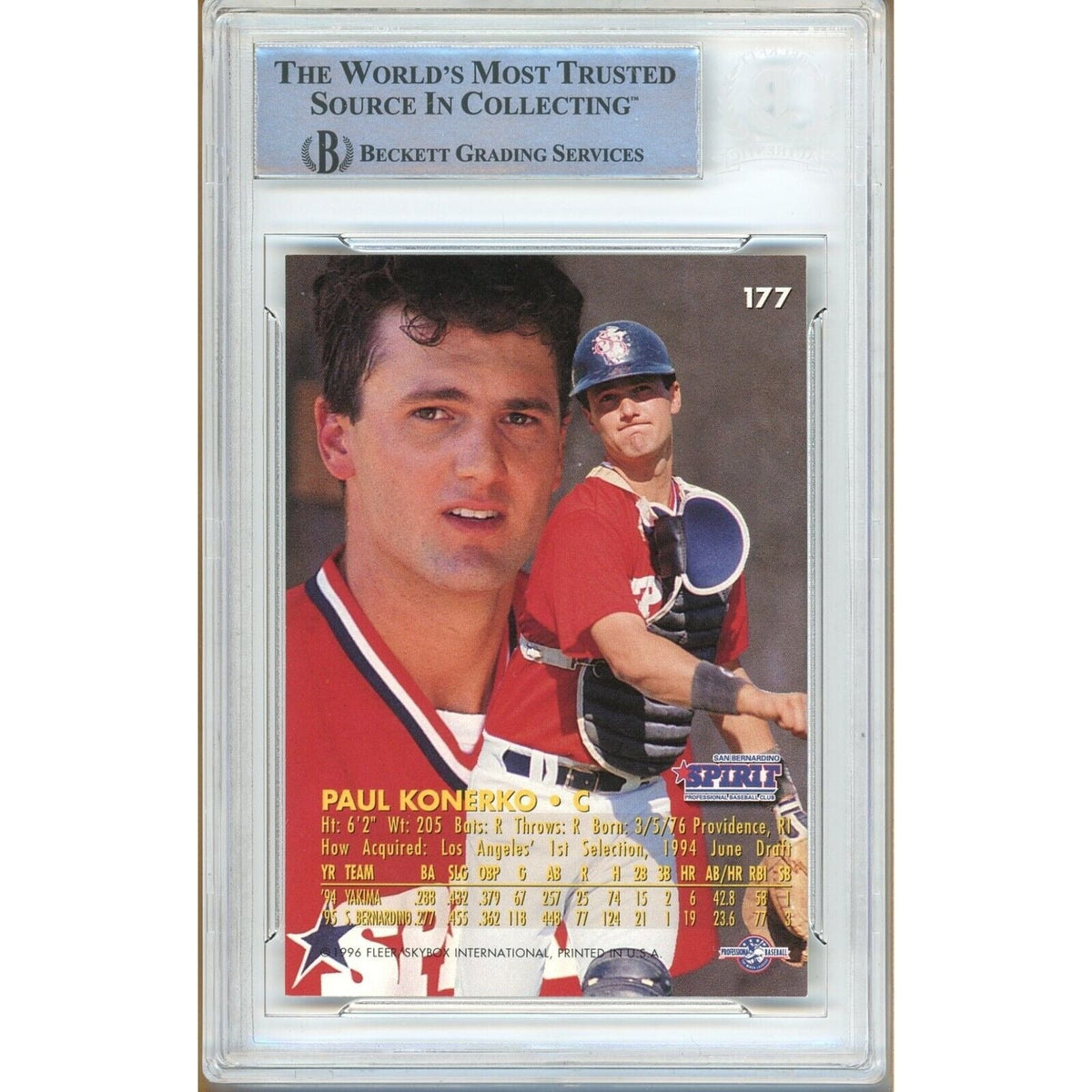 Paul Konerko Los Angeles Dodgers Signed Trading Card Beckett BAS