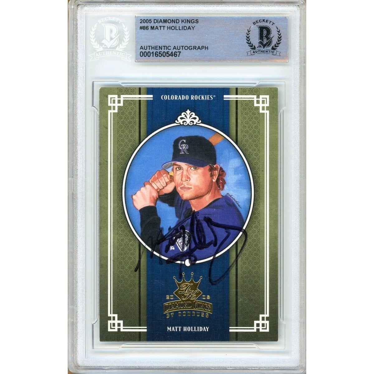 Matt Holliday Colorado Rockies Signed Autographed Trading Card Beckett BAS
