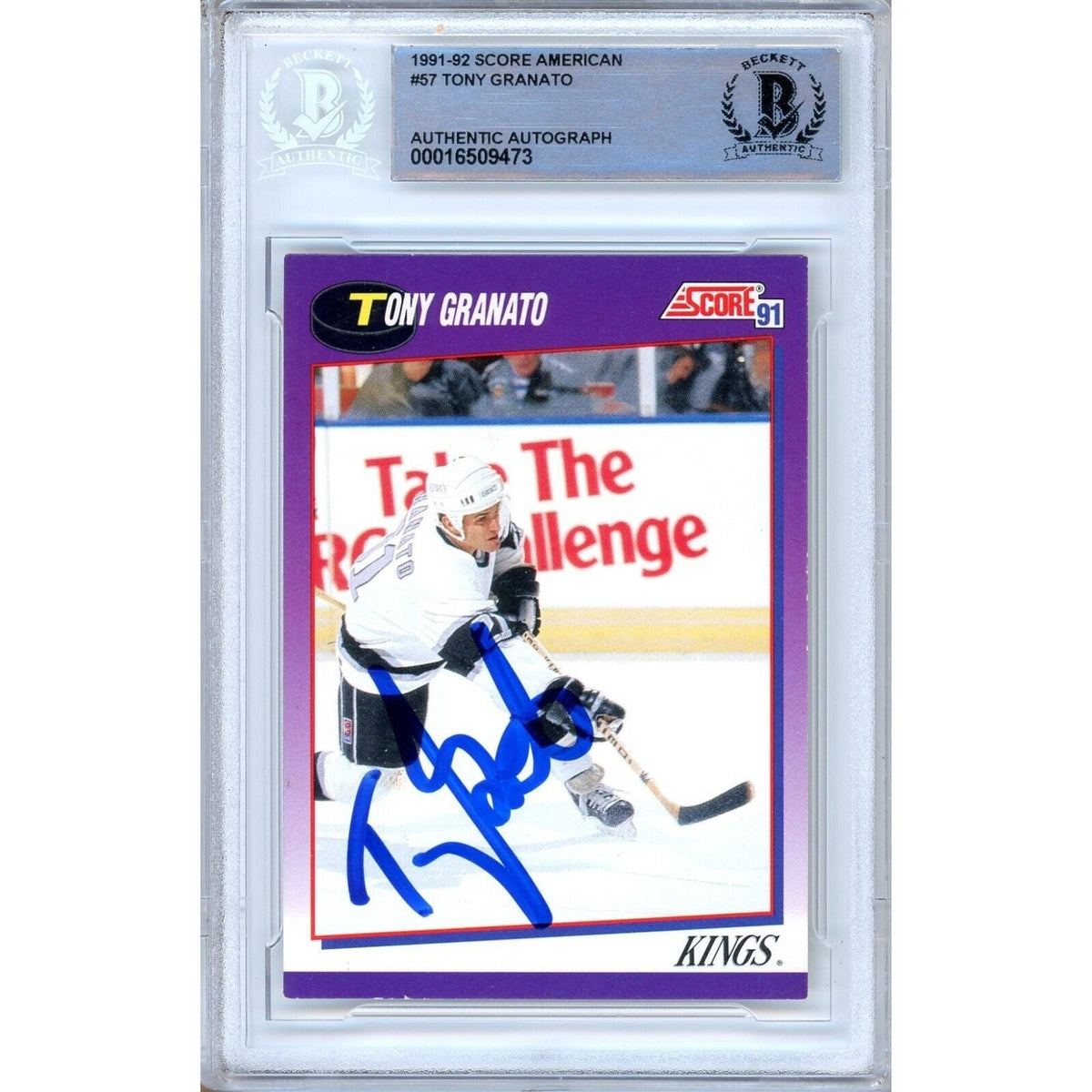 Tony Granato Los Angeles Kings Autographed Trading Card Beckett BAS