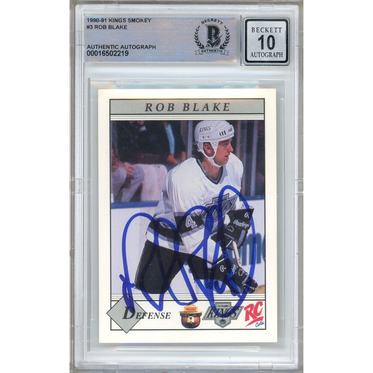 Rob Blake Los Angeles Kings Autographed Trading Card Beckett BGS