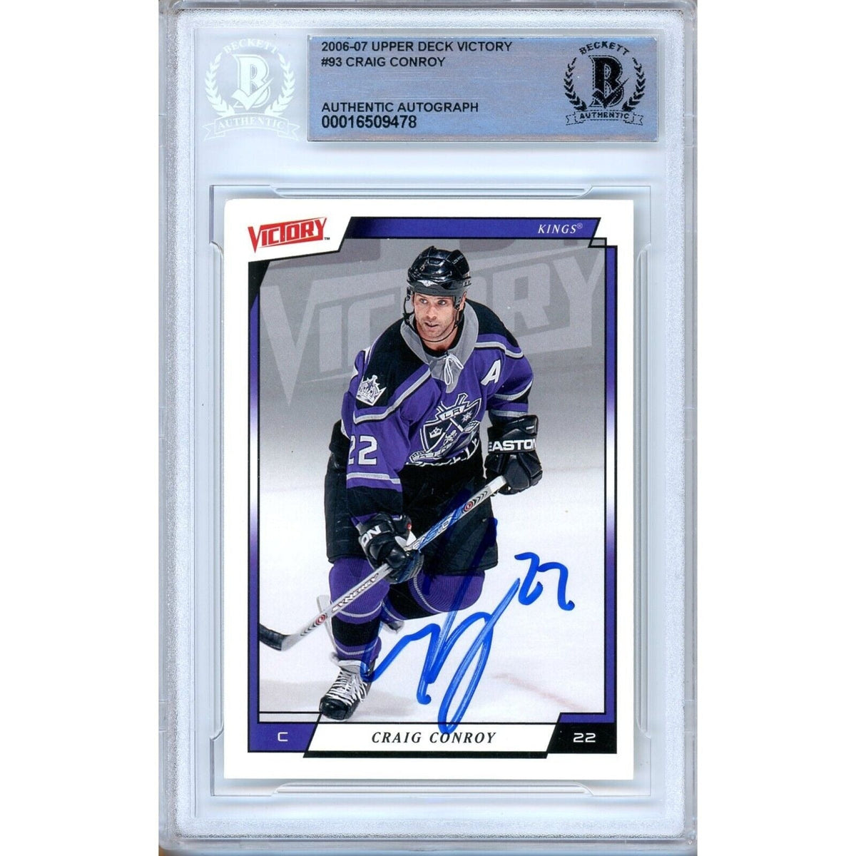 Craig Conroy Upper Deck Victory Autographed Trading Card Beckett BAS