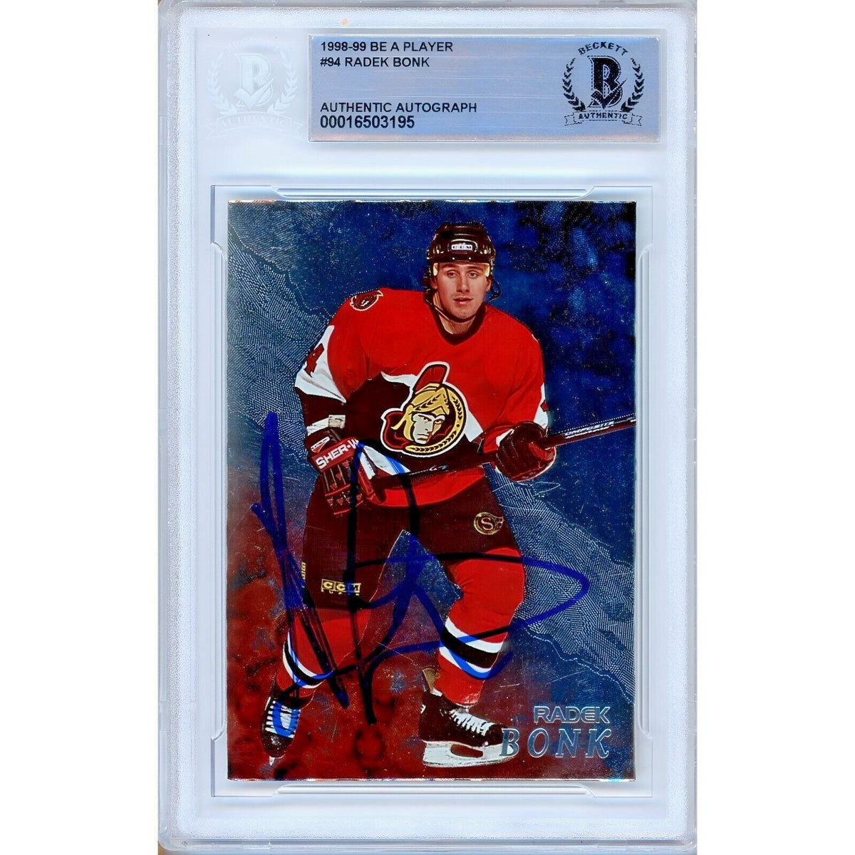 Radek Bonk Ottawa Senators Signed Autographed Trading Card Beckett BAS