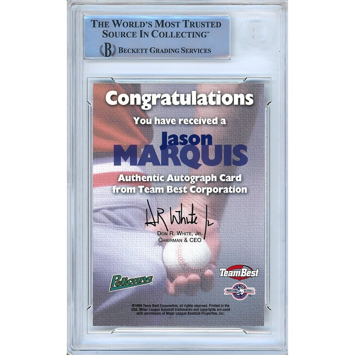 Jason Marquis Team Best Signed Trading Card Beckett BAS