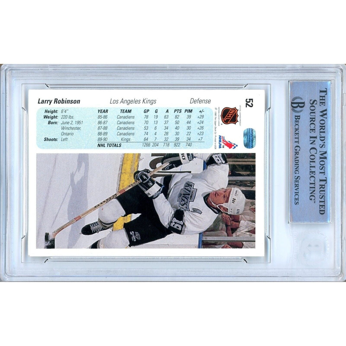 Larry Robinson Upper Deck Autograph Trading Card Beckett BAS
