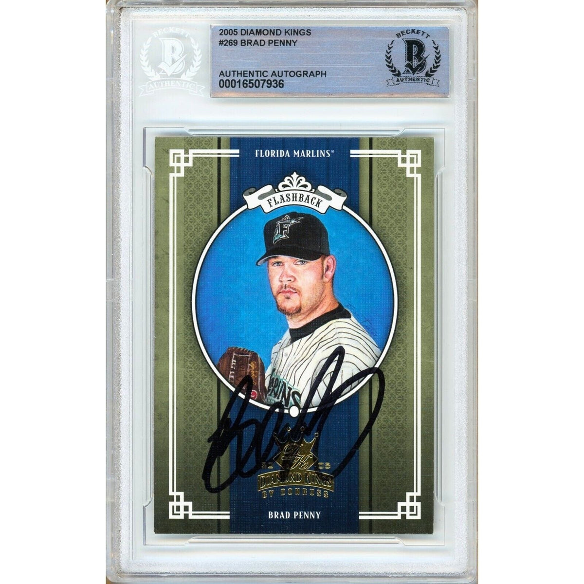 Brad Penny Donruss Diamond Kings Autographed Trading Card Beckett BAS