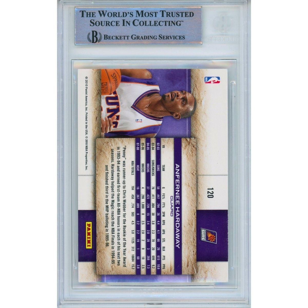 Penny Anfernee Hardaway Phoenix Suns Auto Trading Card Beckett BAS
