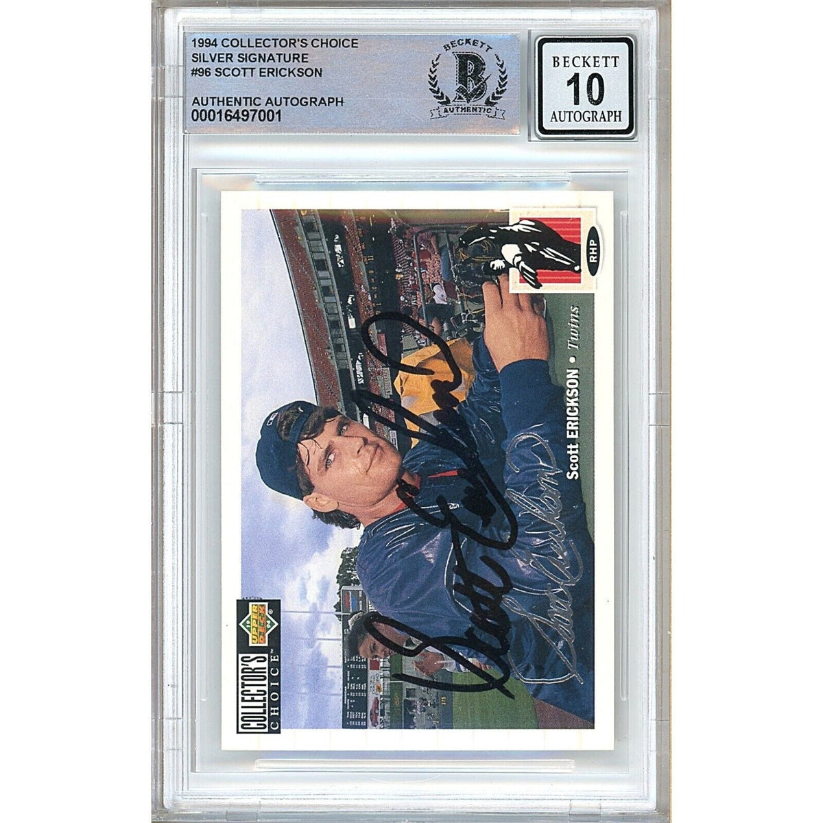 Scott Erickson Minnesota Twins Signed Trading Card Beckett BGS