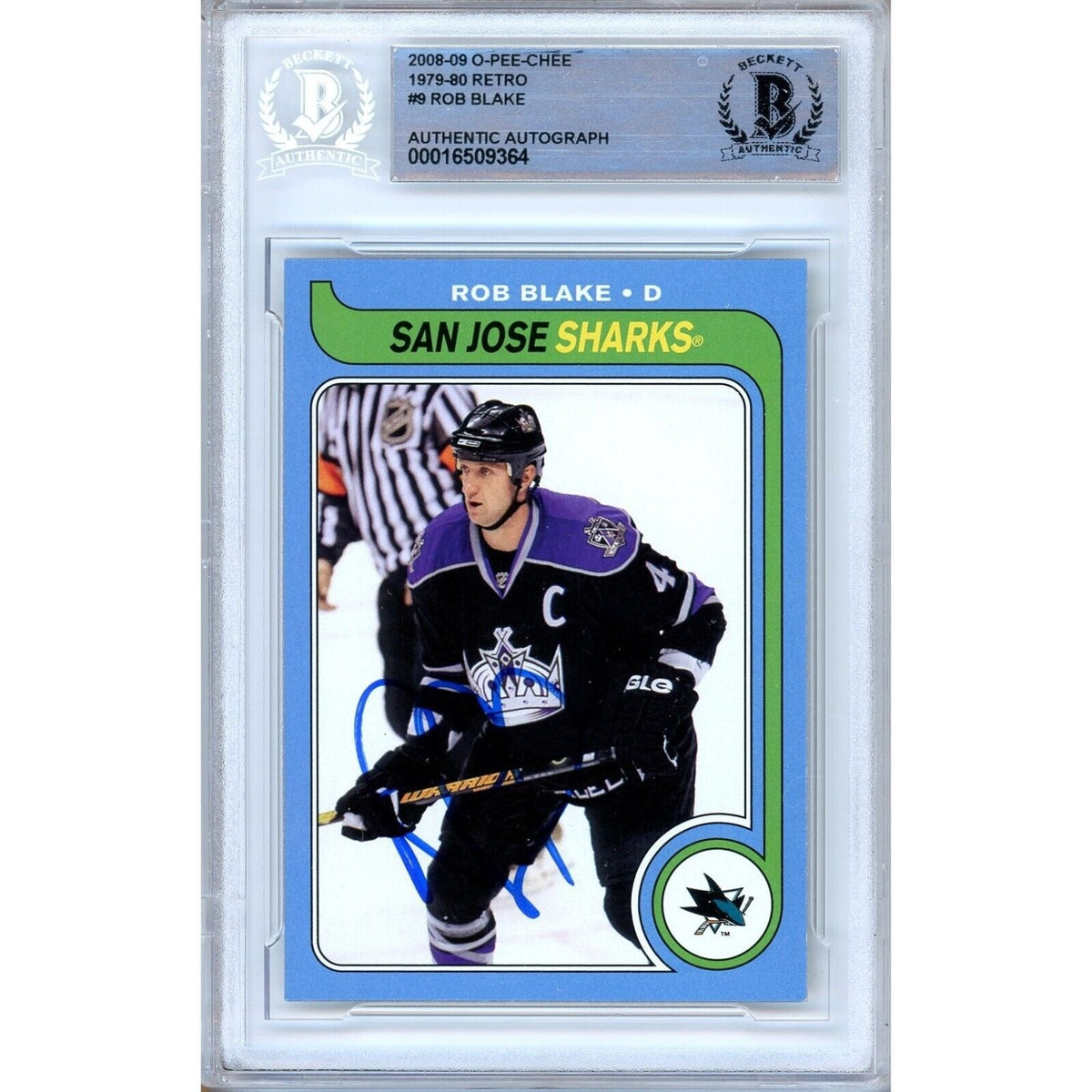 Rob Blake Los Angeles Kings Autographed Trading Card Beckett BAS