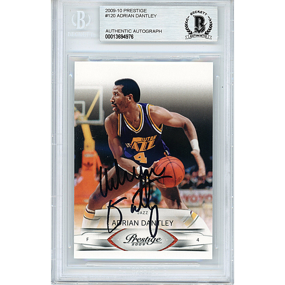 Adrian Dantley Panini Prestige Autographed Trading Card Beckett BGS