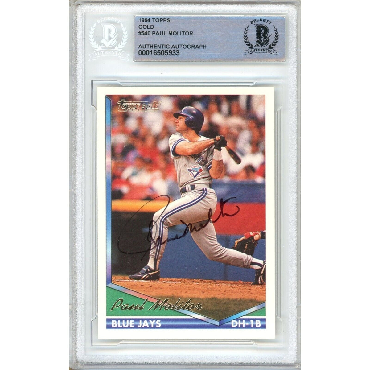Paul Molitor Toronto Blue Jays Autographed Trading Card Beckett BAS
