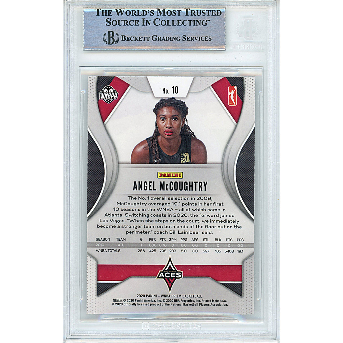 Angel Mccoughtry Panini Prizm Signed Trading Card Beckett BGS