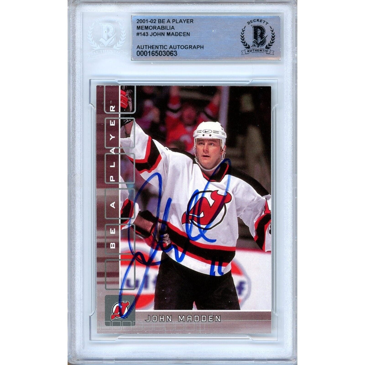 John Madden New Jersey Devils Autographed Trading Card Beckett BAS