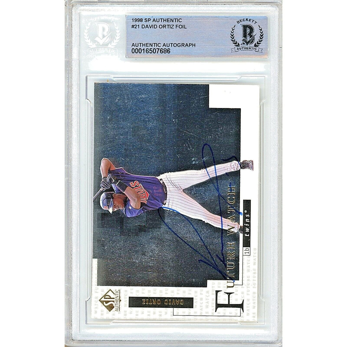 David Ortiz Authentic Future Watch Signed Trading Card Beckett BAS