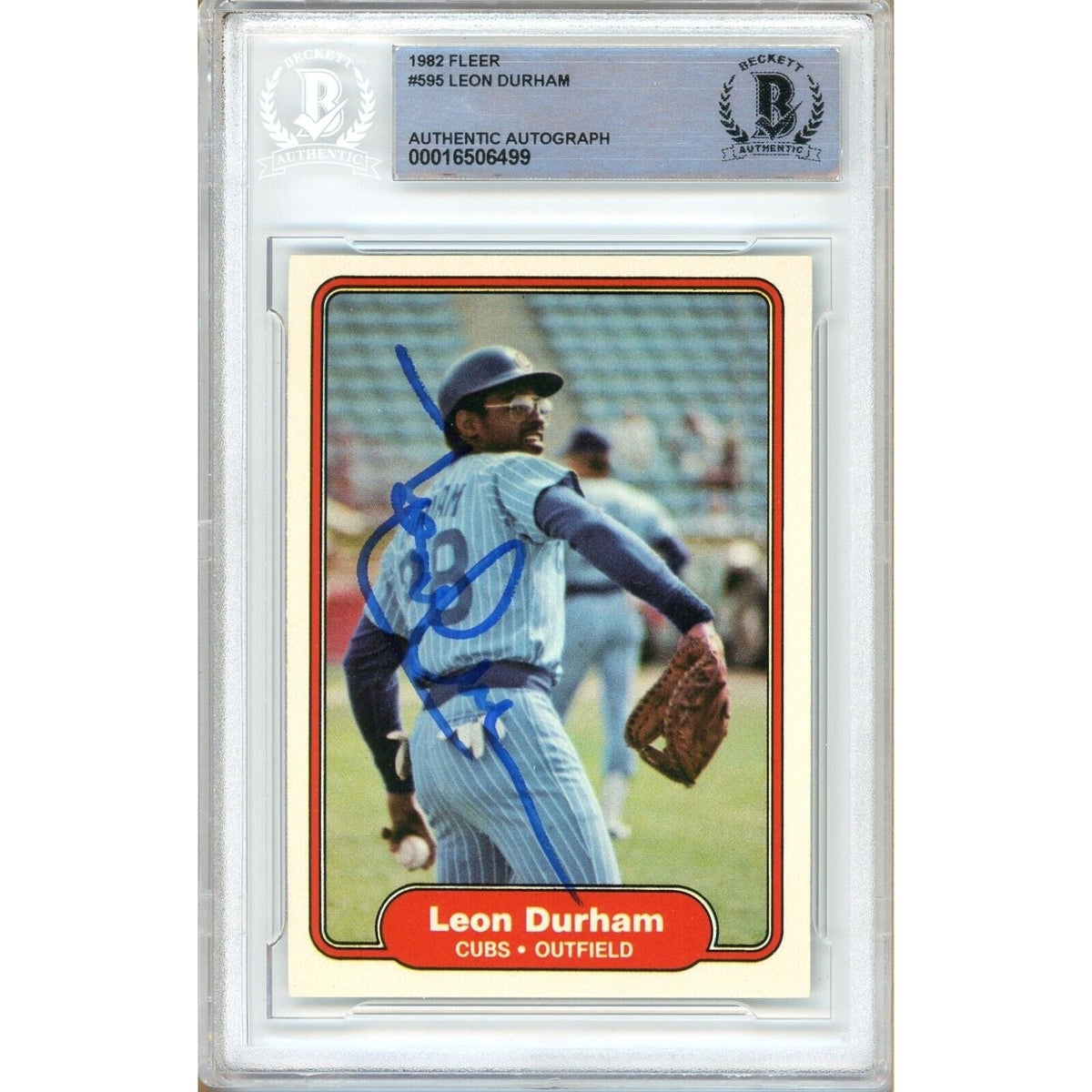 Leon Durham Chicago Cubs Autographed Trading Card Beckett BAS