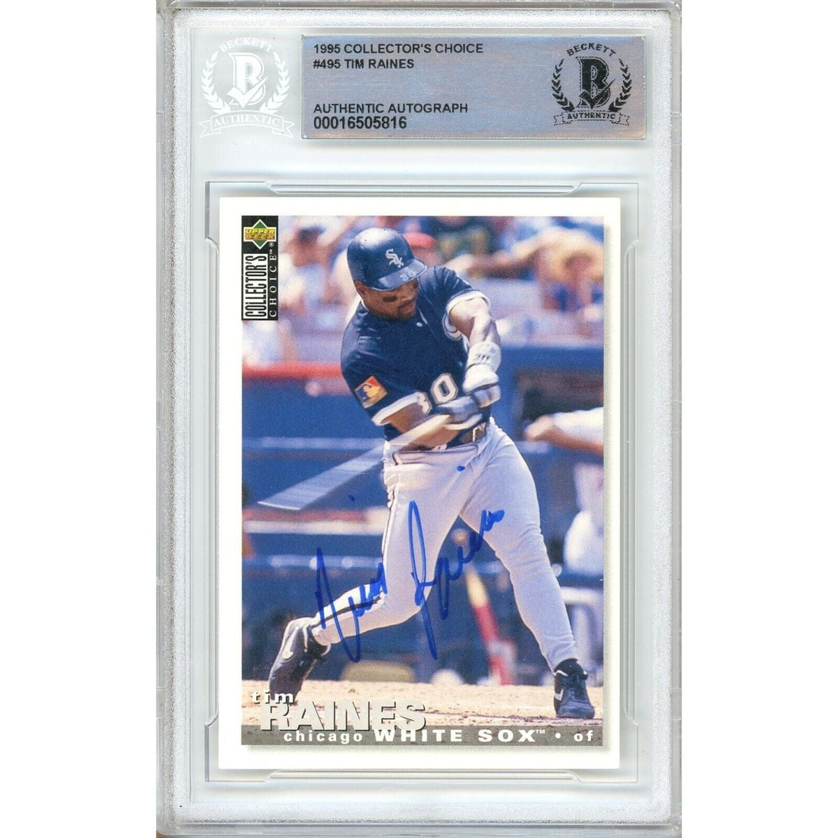 Tim Raines Chicago White Sox Autographed Trading Card Beckett BGS