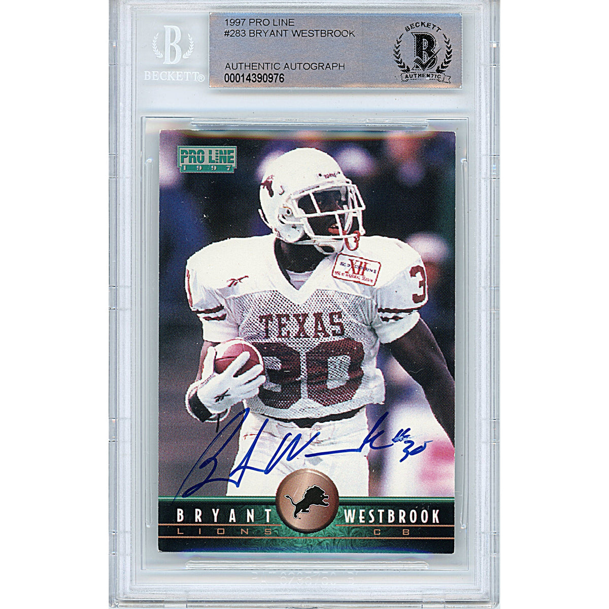 Bryant Westbrook Pro Line Autographed Trading Card Beckett BAS