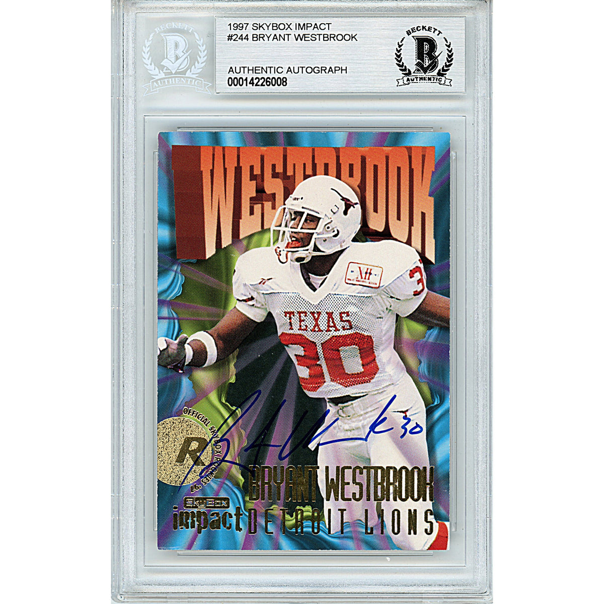 Bryant Westbrook Skybox Impact Autographed Trading Card Beckett BGS