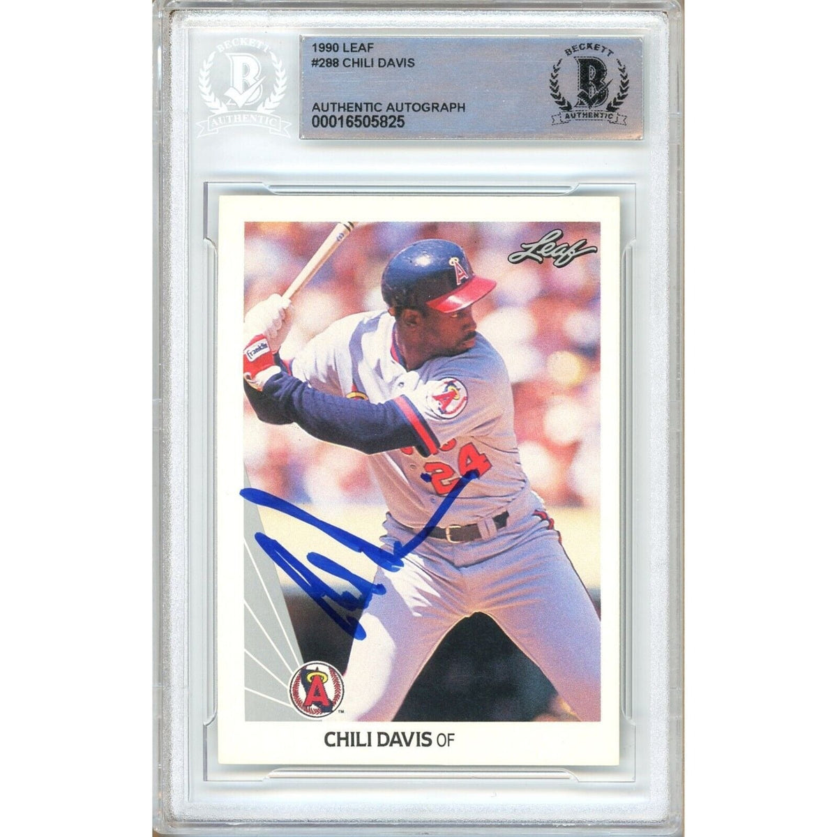 Chili Davis Los Angeles Angels Autographed Trading Card Beckett BAS