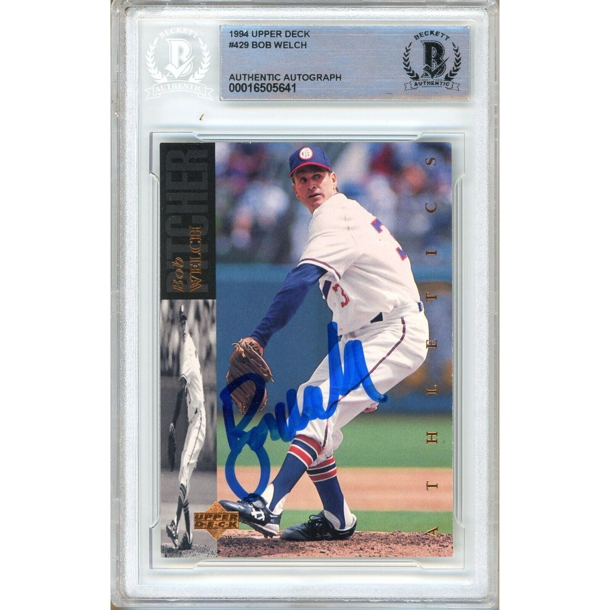 Bob Welch Upper Deck Autographed Trading Card Beckett BAS