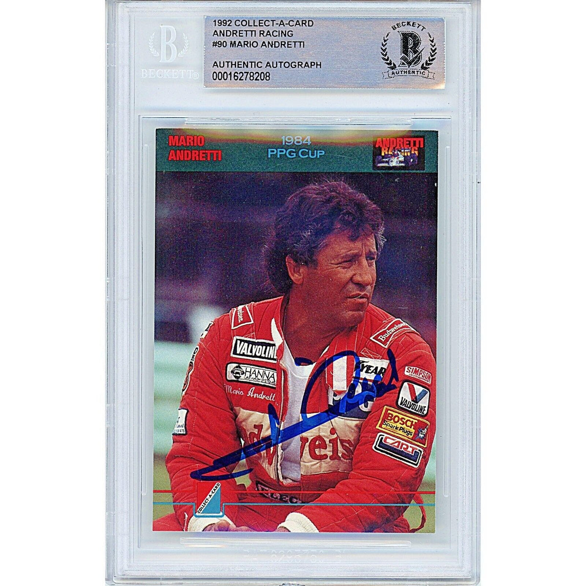Mario Andretti Signed Autographed Trading Card Beckett BAS