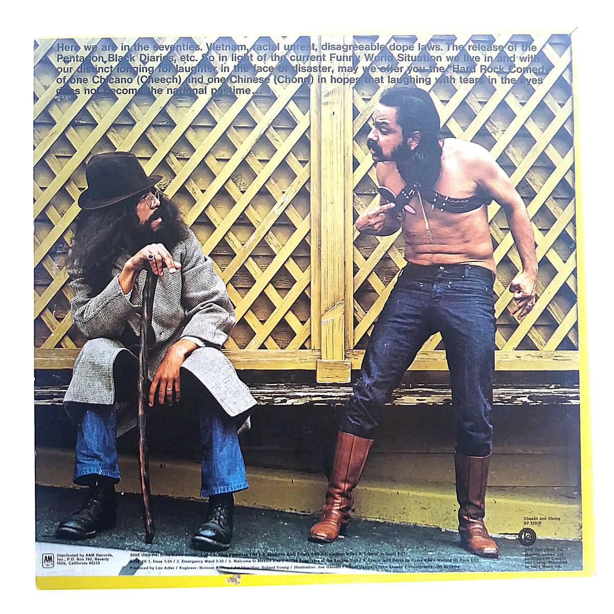 Cheech Chong Autographed Vinyl Signed Photo Beckett BAS