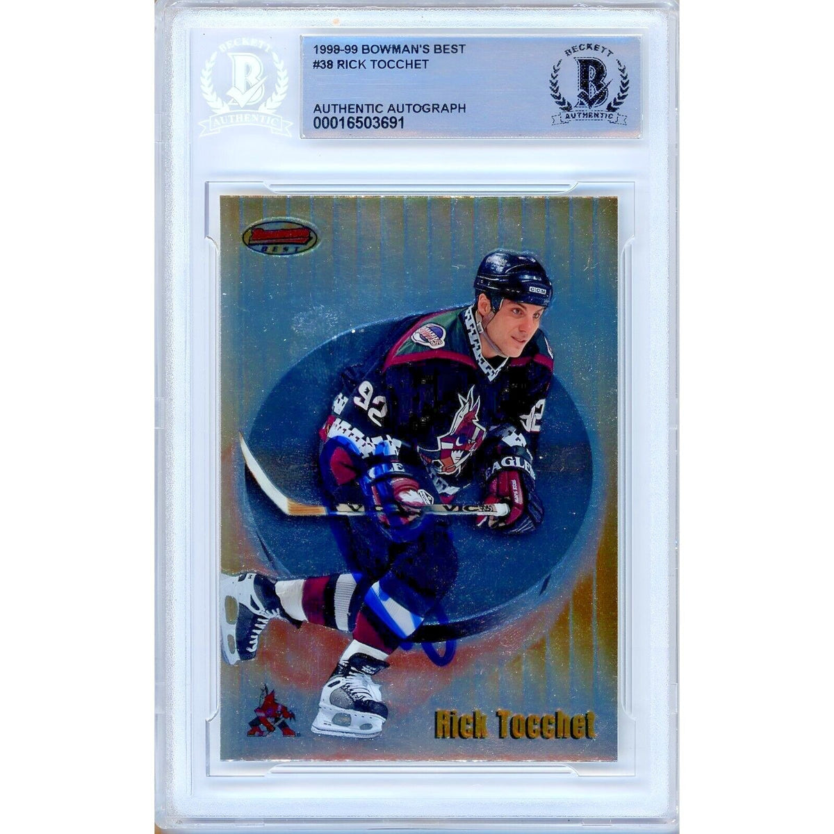 Rick Tocchet Arizona Coyotes Signed Autographed Trading Card Beckett BAS