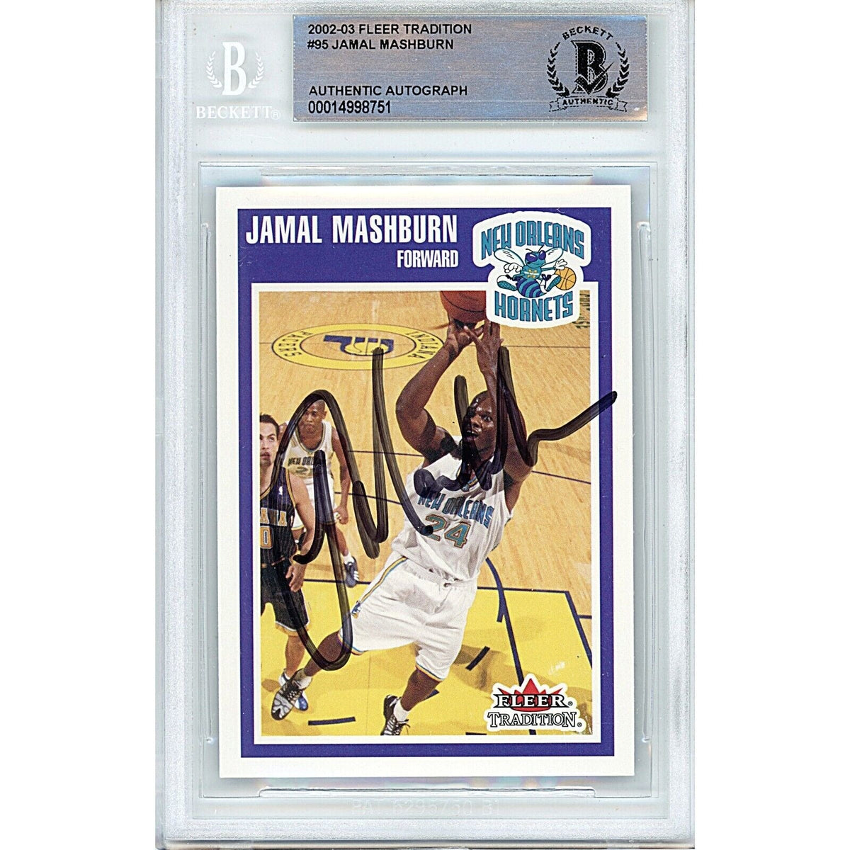 Jamal Mashburn Fleer Tradition Autographed Trading Card Beckett BAS