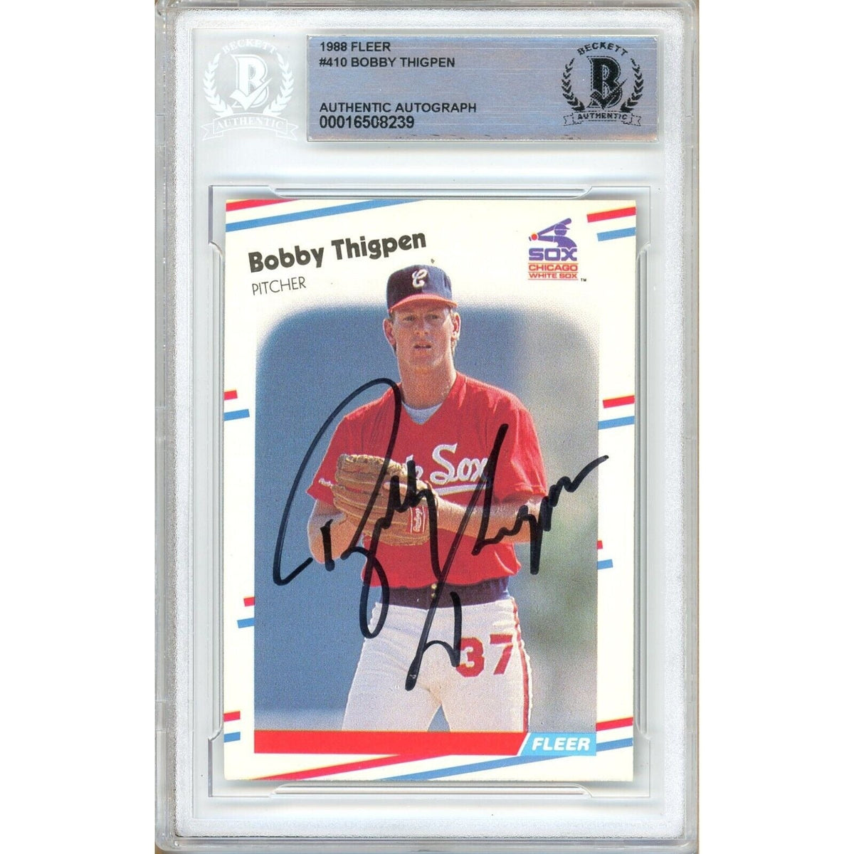Bobby Thigpen White Sox Autographed Trading Card Beckett BAS