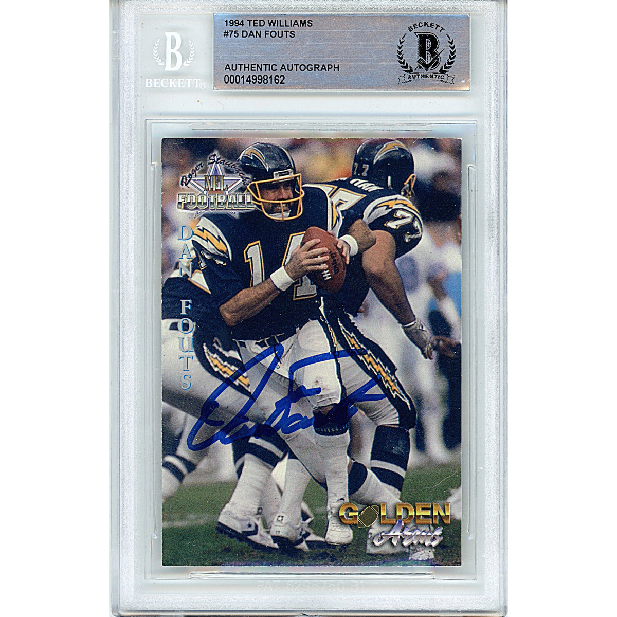 Dan Fouts Ted Williams Co Autographed Trading Card Beckett BGS