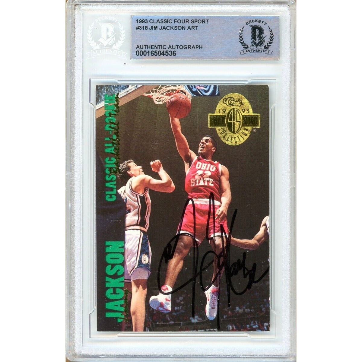 Jim Jackson Ohio State Buckeyes Autographed Trading Card Beckett BAS