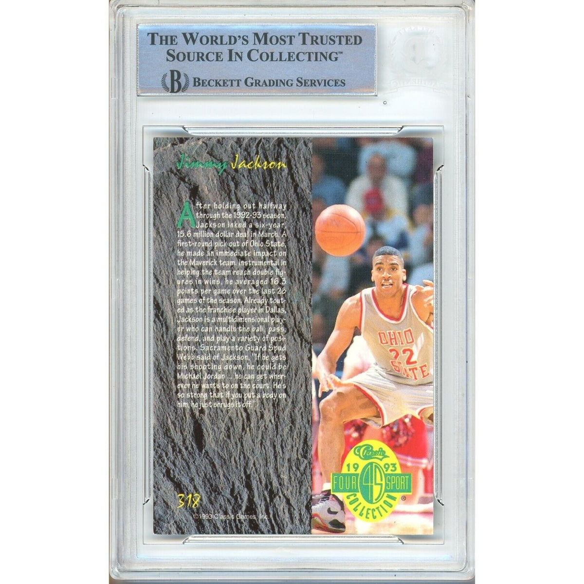 Jim Jackson Ohio State Buckeyes Signed Trading Card Beckett BAS
