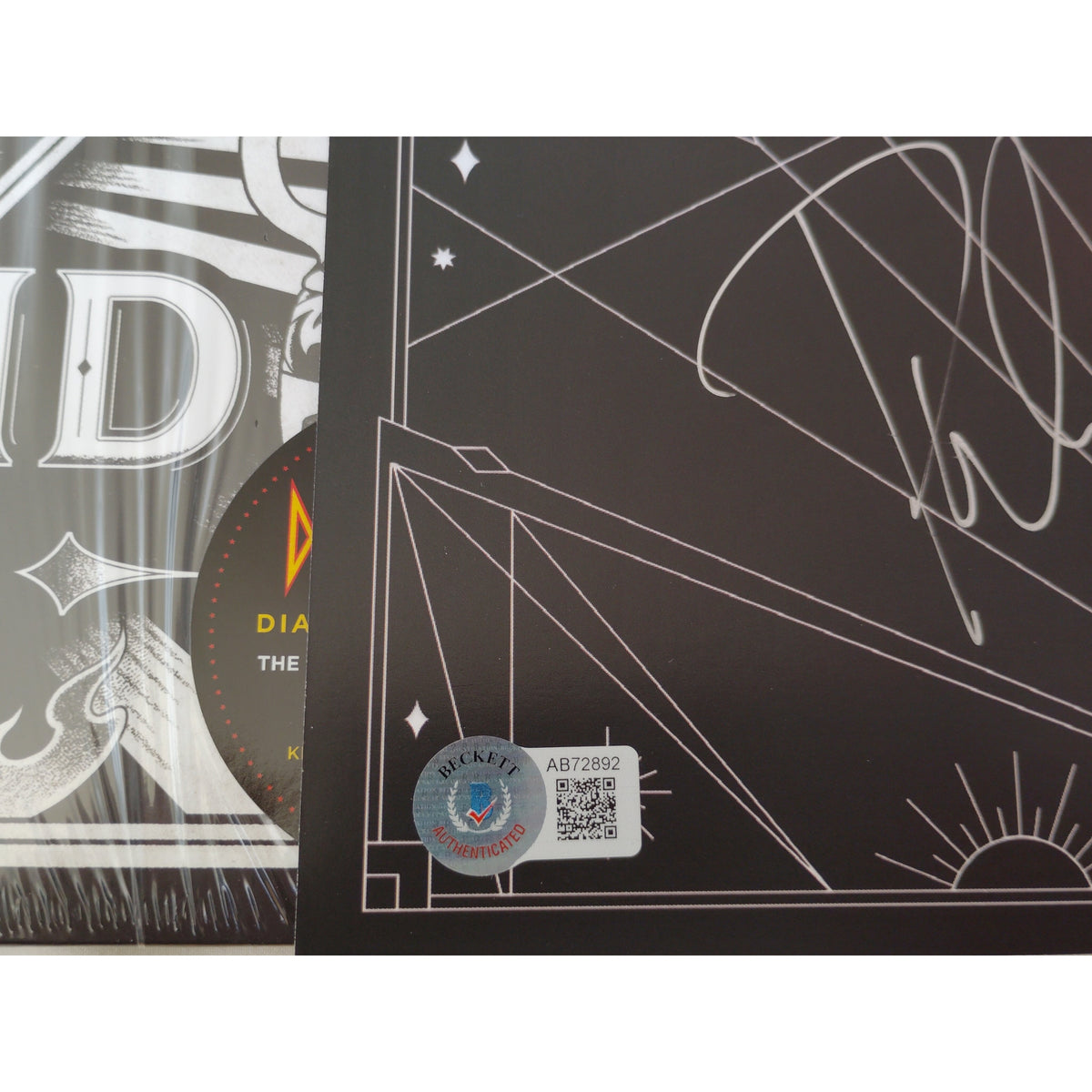 Def Leppard Band Autographed Diamond Vinyl Beckett BAS