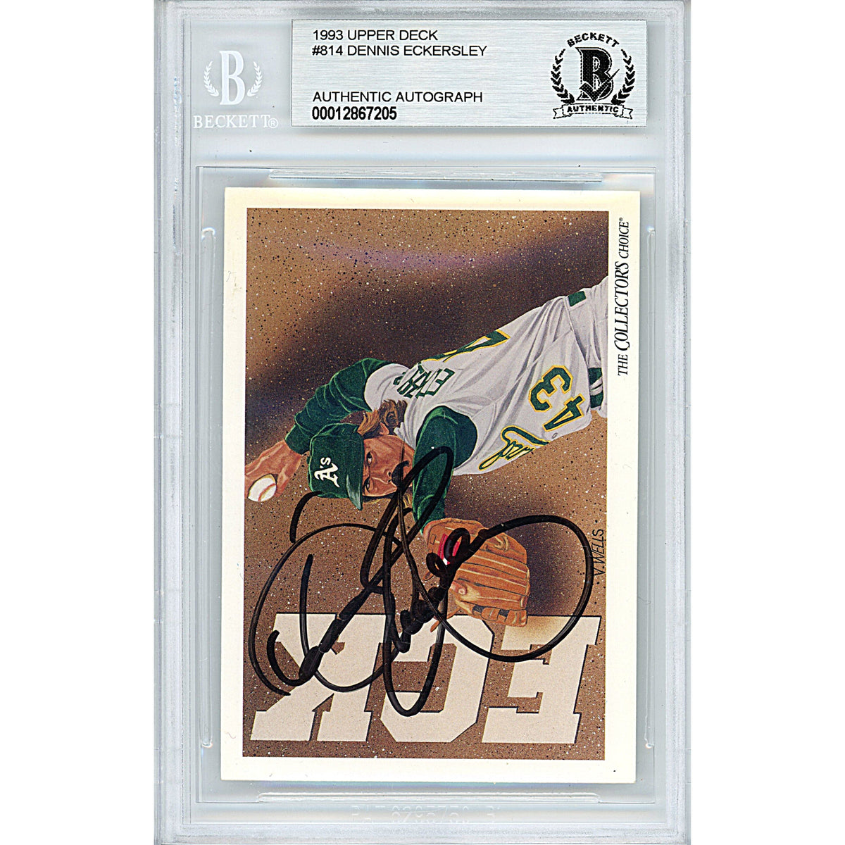 Dennis Eckersley Upper Deck Signed Trading Card Beckett BGS