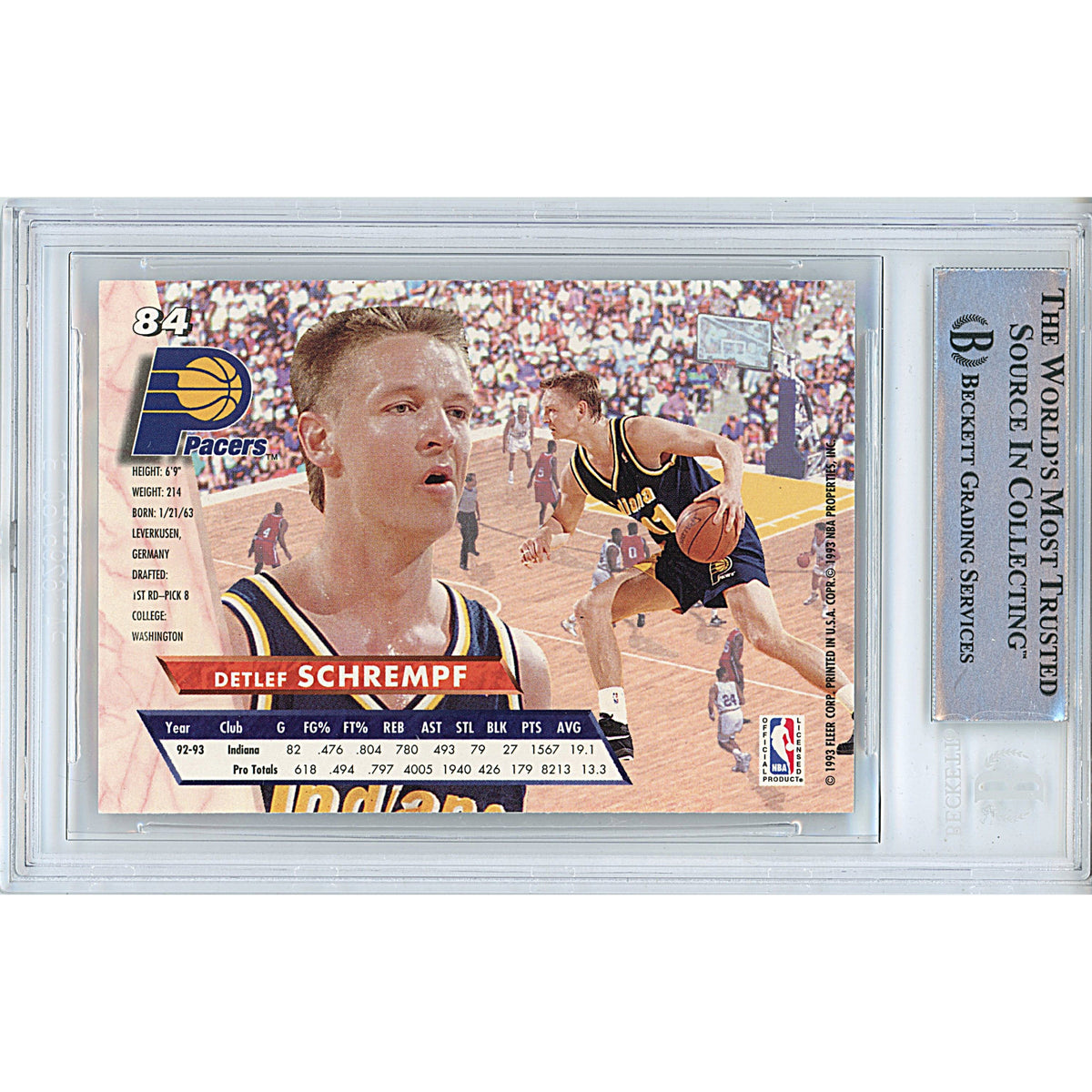 Detlef Schrempf Fleer Ultra Signed Trading Card Beckett BAS