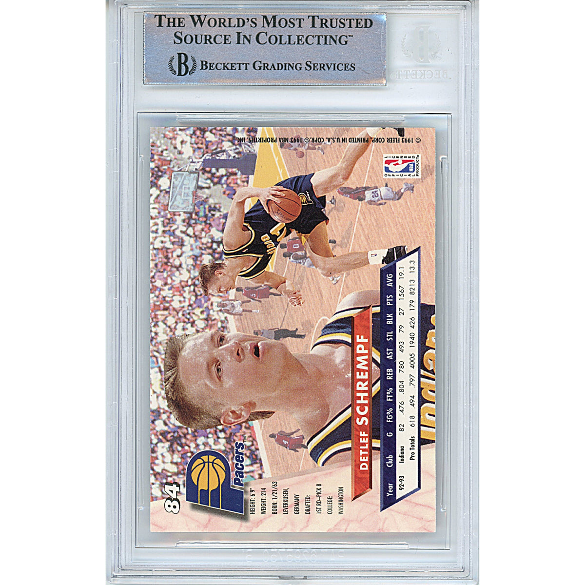 Detlef Schrempf Fleer Ultra Autograph Trading Card Beckett BAS