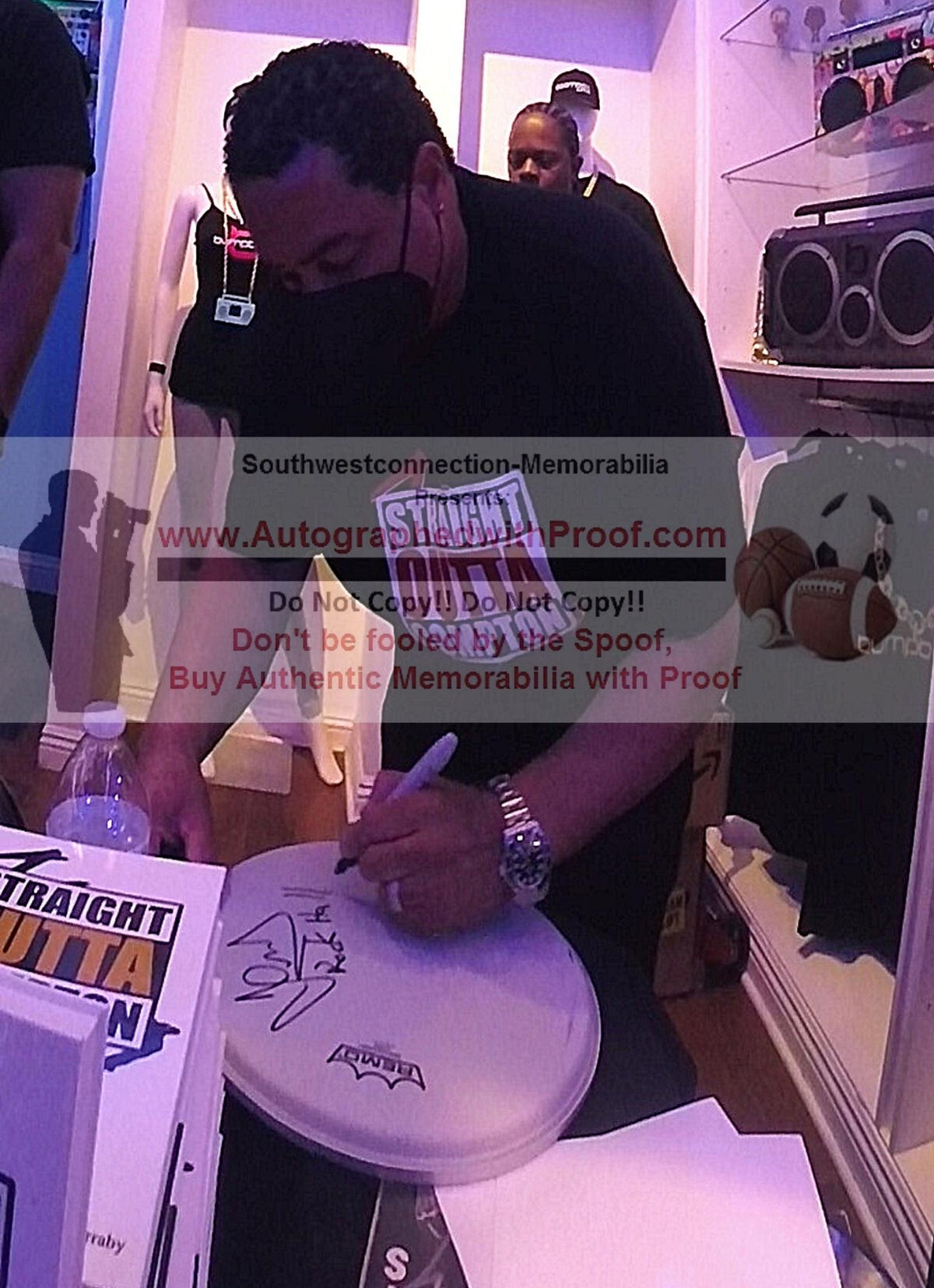Dj Yella Autographed Remo Signed Memorabilia Beckett BAS