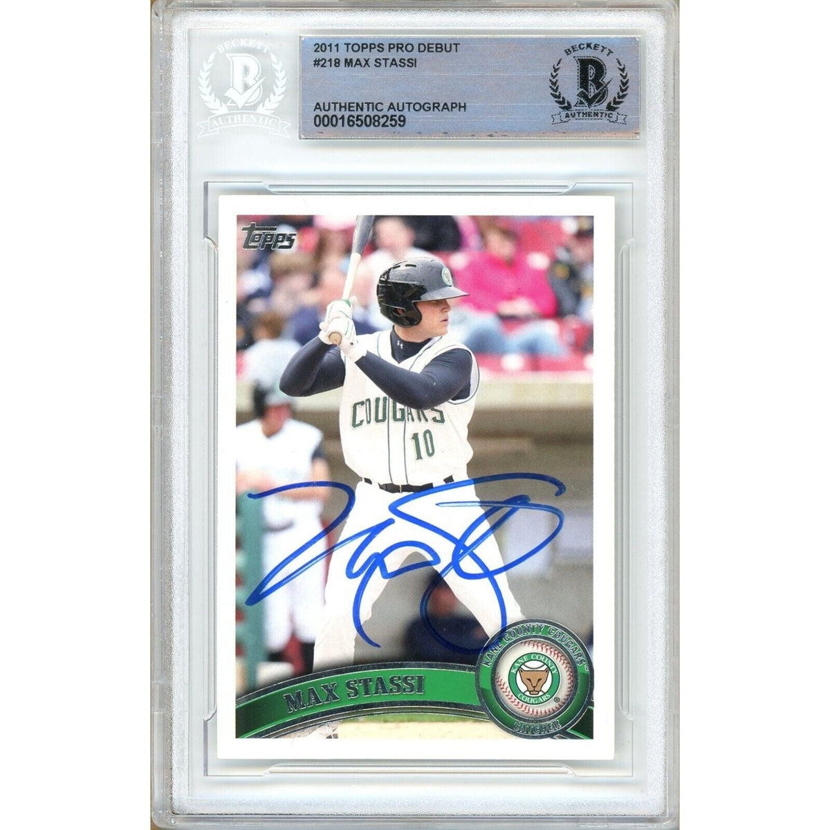 Max Stassi Houston Astros Signed Autographed Trading Card Beckett BAS