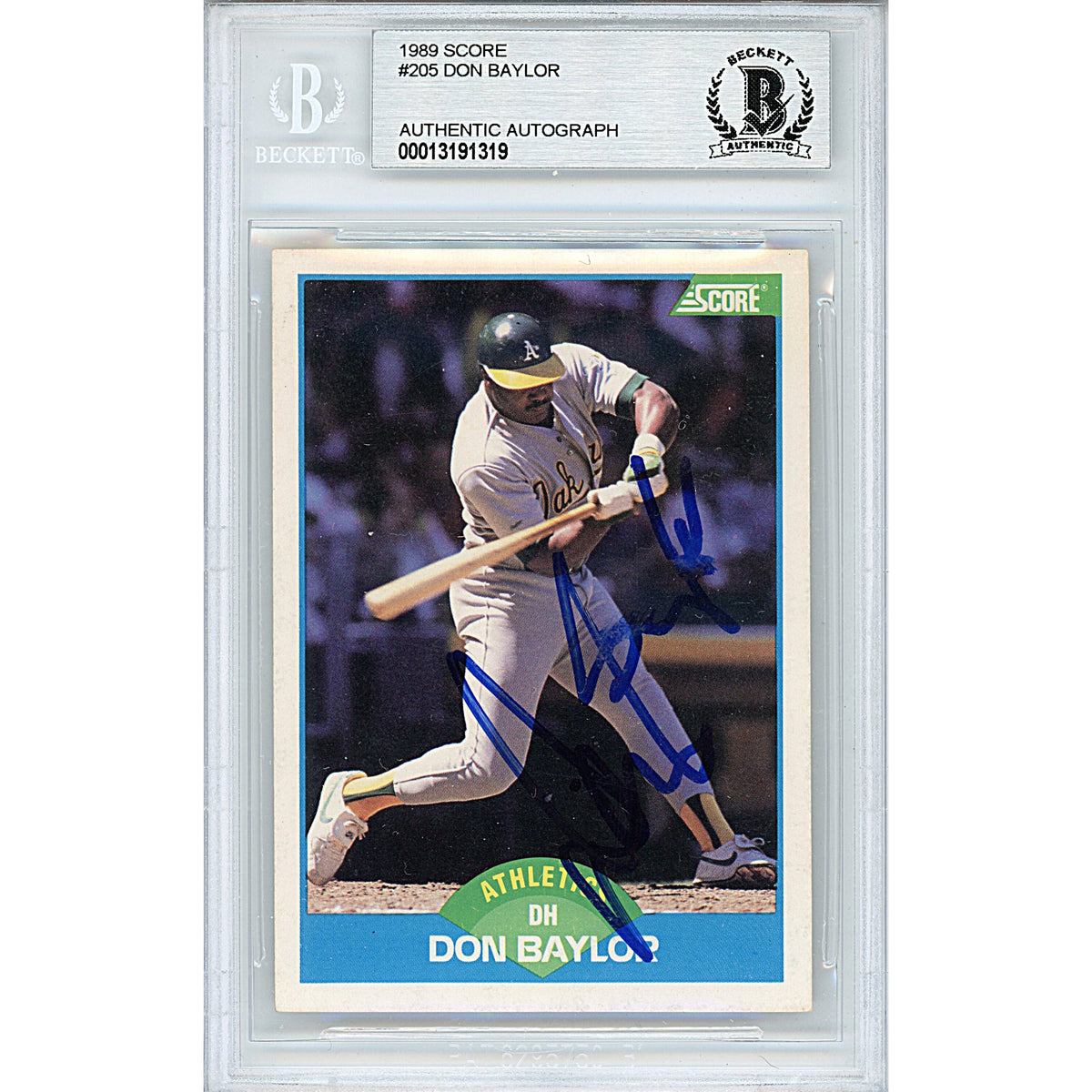 Don Baylor Oakland Athletics Autographed Trading Card Beckett BGS