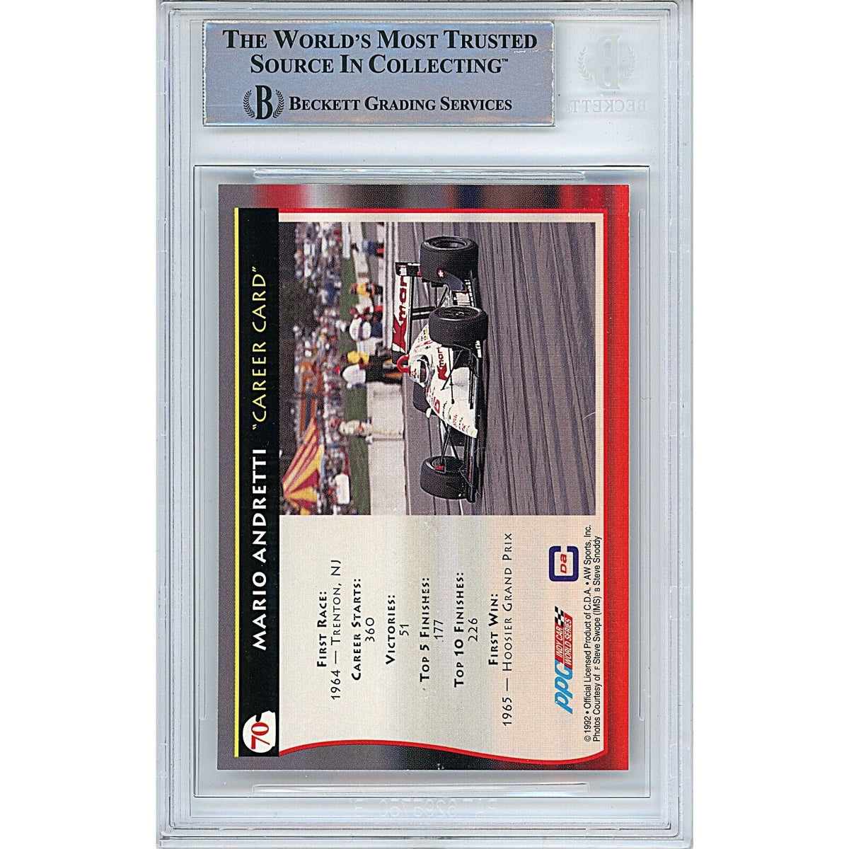 Mario Andretti Signed Autograph Trading Card Beckett BAS