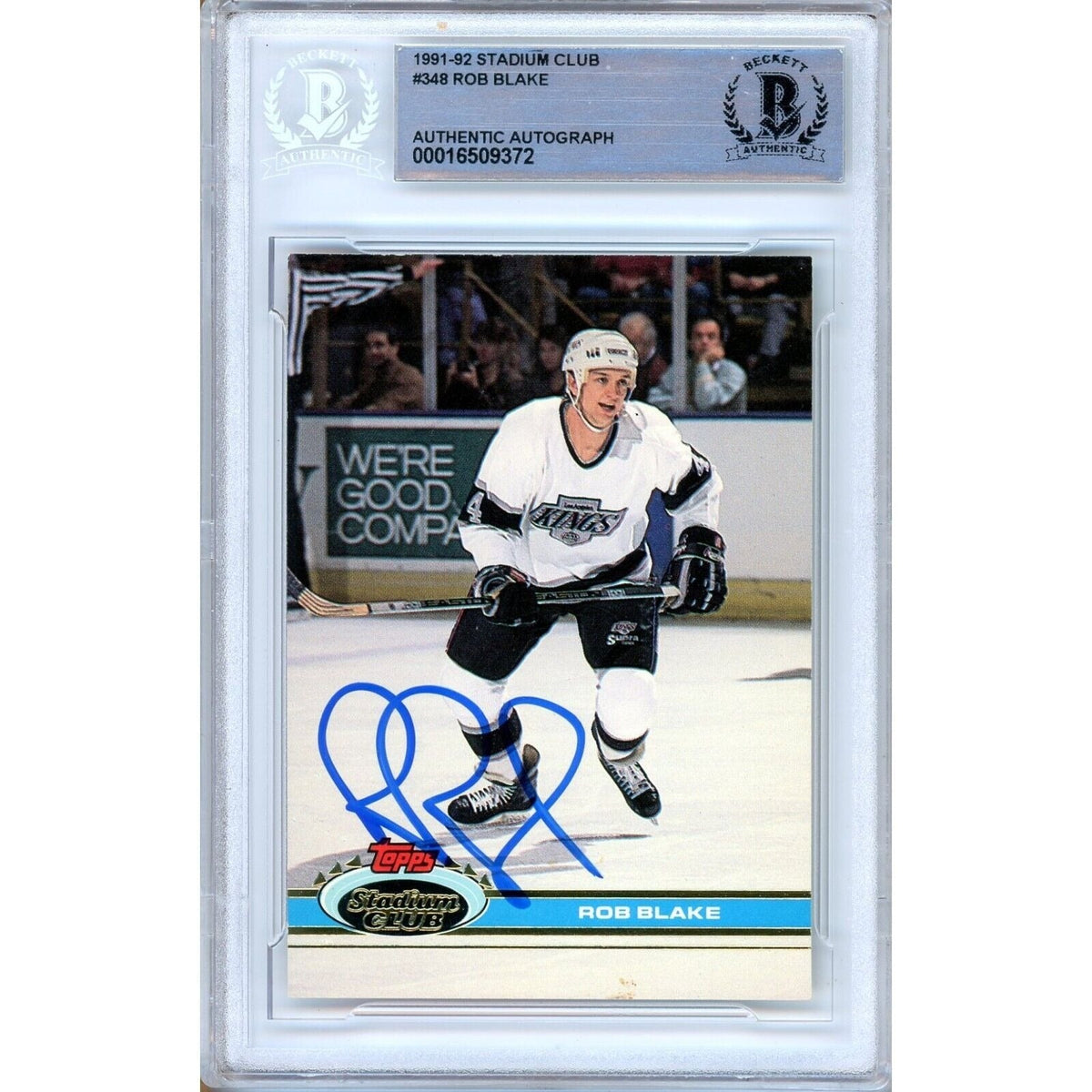 Rob Blake Los Angeles Kings Autographed Trading Card Beckett BAS