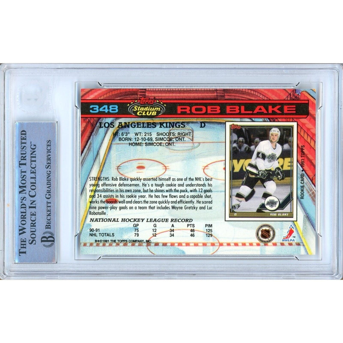 Rob Blake Los Angeles Kings Signed Trading Card Beckett BAS
