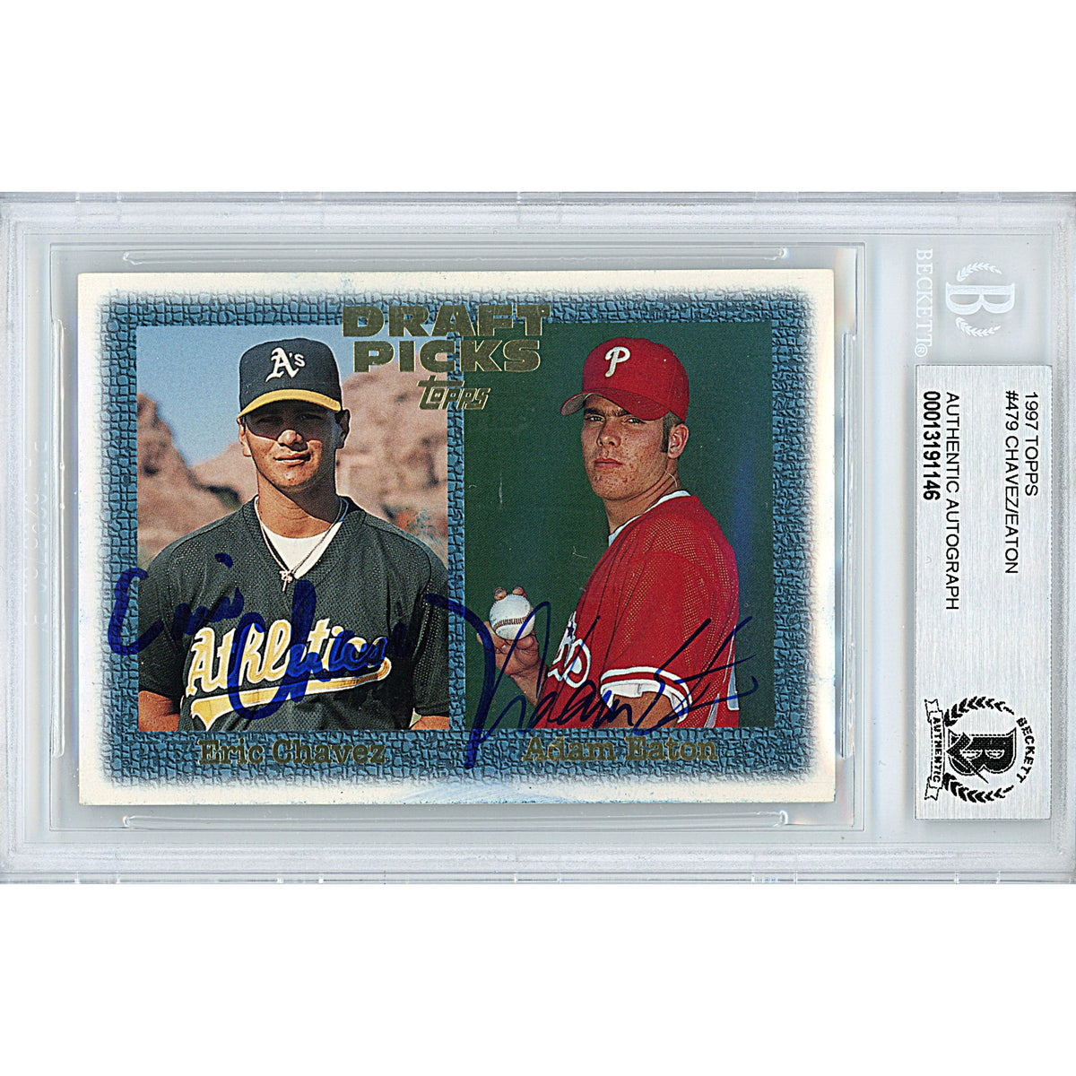 Eric Chavez Autographed Trading Card Beckett BGS