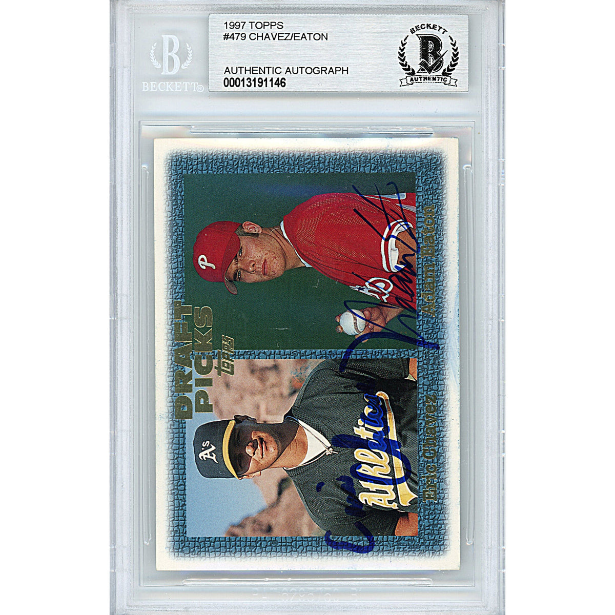 Eric Chavez Signed Trading Card Beckett BGS