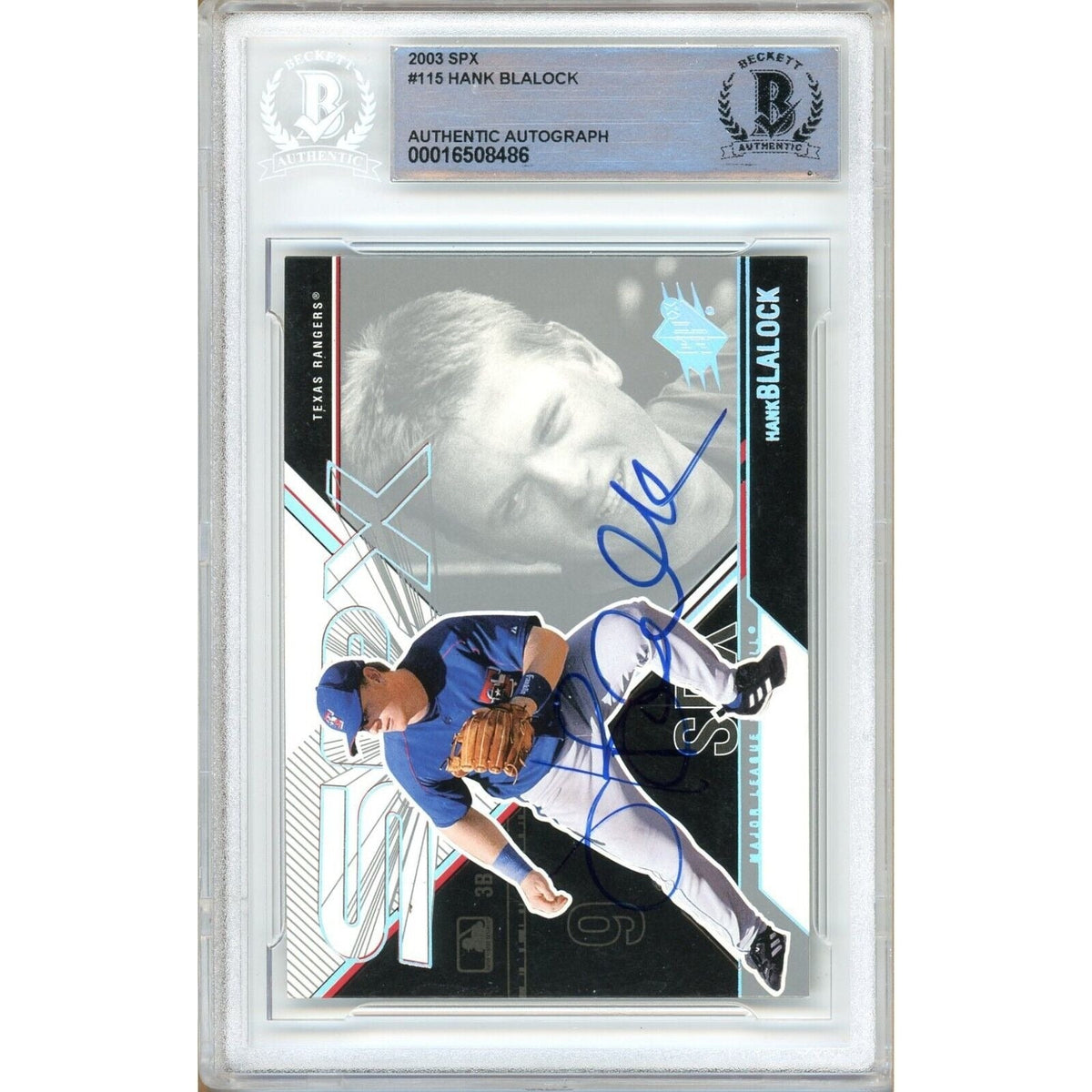 Hank Blalock Upper Deck Signed Trading Card Beckett BAS