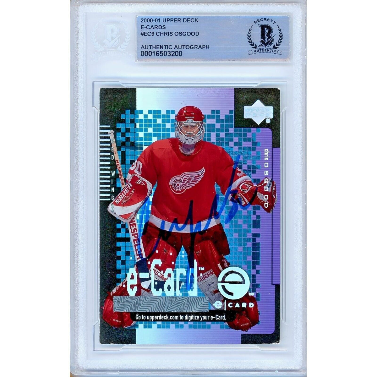 Chris Osgood Upper Deck Autographed Trading Card Beckett BAS
