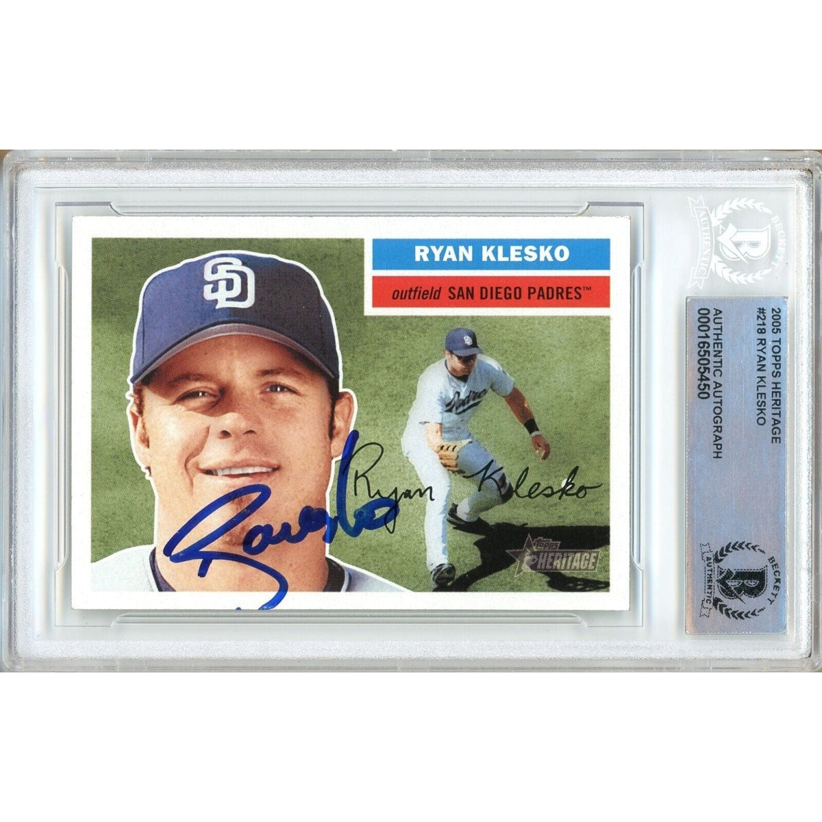Ryan Klesko San Diego Padres Autographed Trading Card Beckett BAS