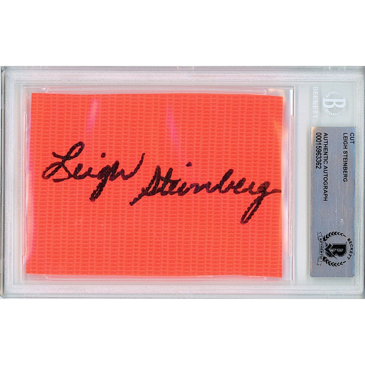 Leigh Steinberg Autographed Football Pylon Cut Signature Beckett BAS