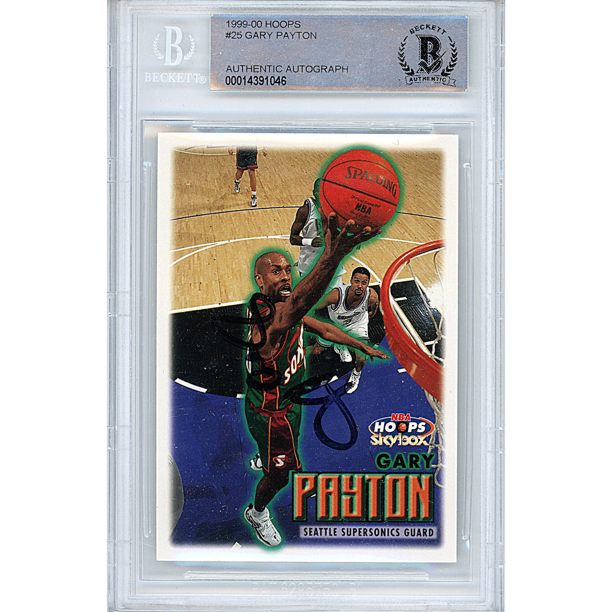 Gary Payton Seattle Supersonics Autographed Trading Card Beckett BGS