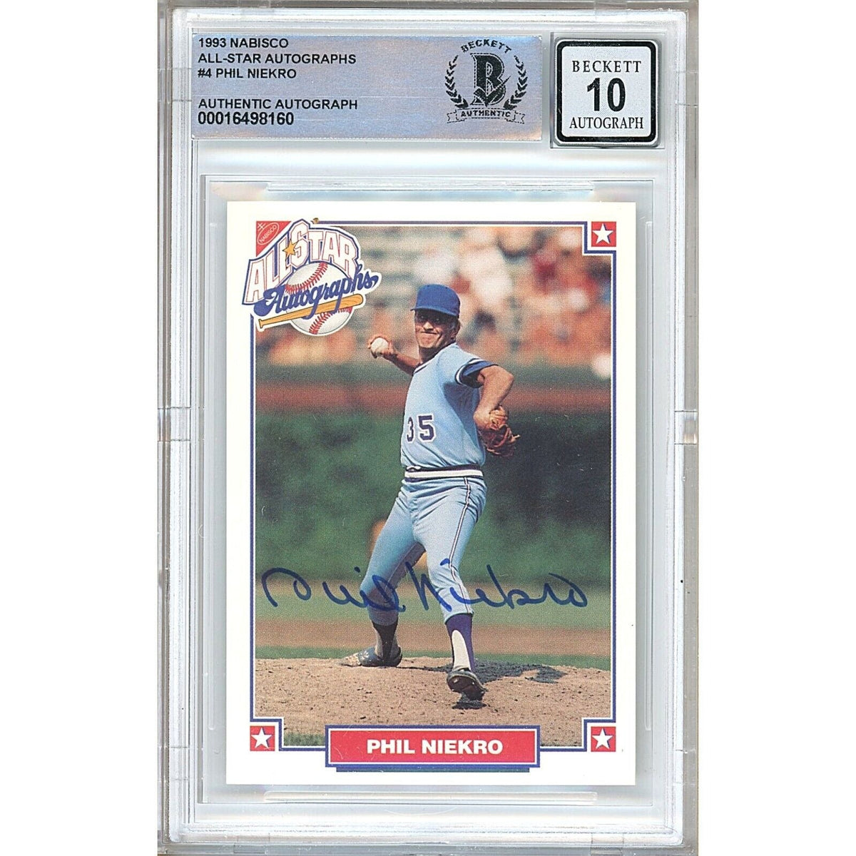 Phil Niekro Atlanta Braves Signed Autographed Trading Card Beckett BGS