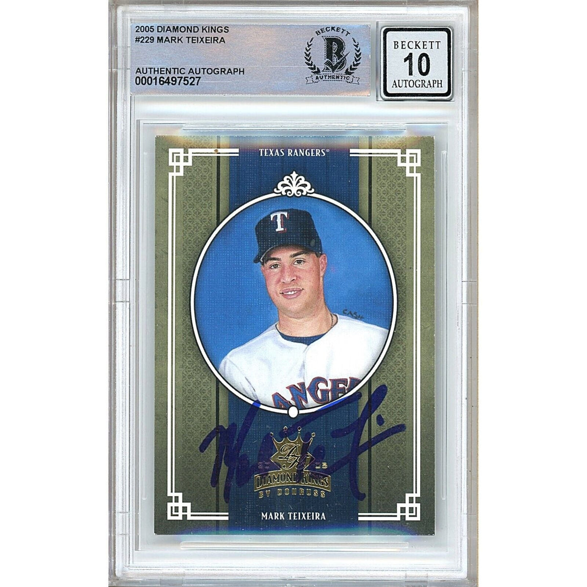 Mark Teixeira Texas Rangers Signed Autographed Trading Card Beckett BGS